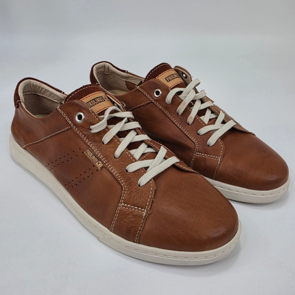 Pikolinos Mens Leather Sneaker Berna M8J-4195 Cuero Brown 45 EU Lace Up Comfort